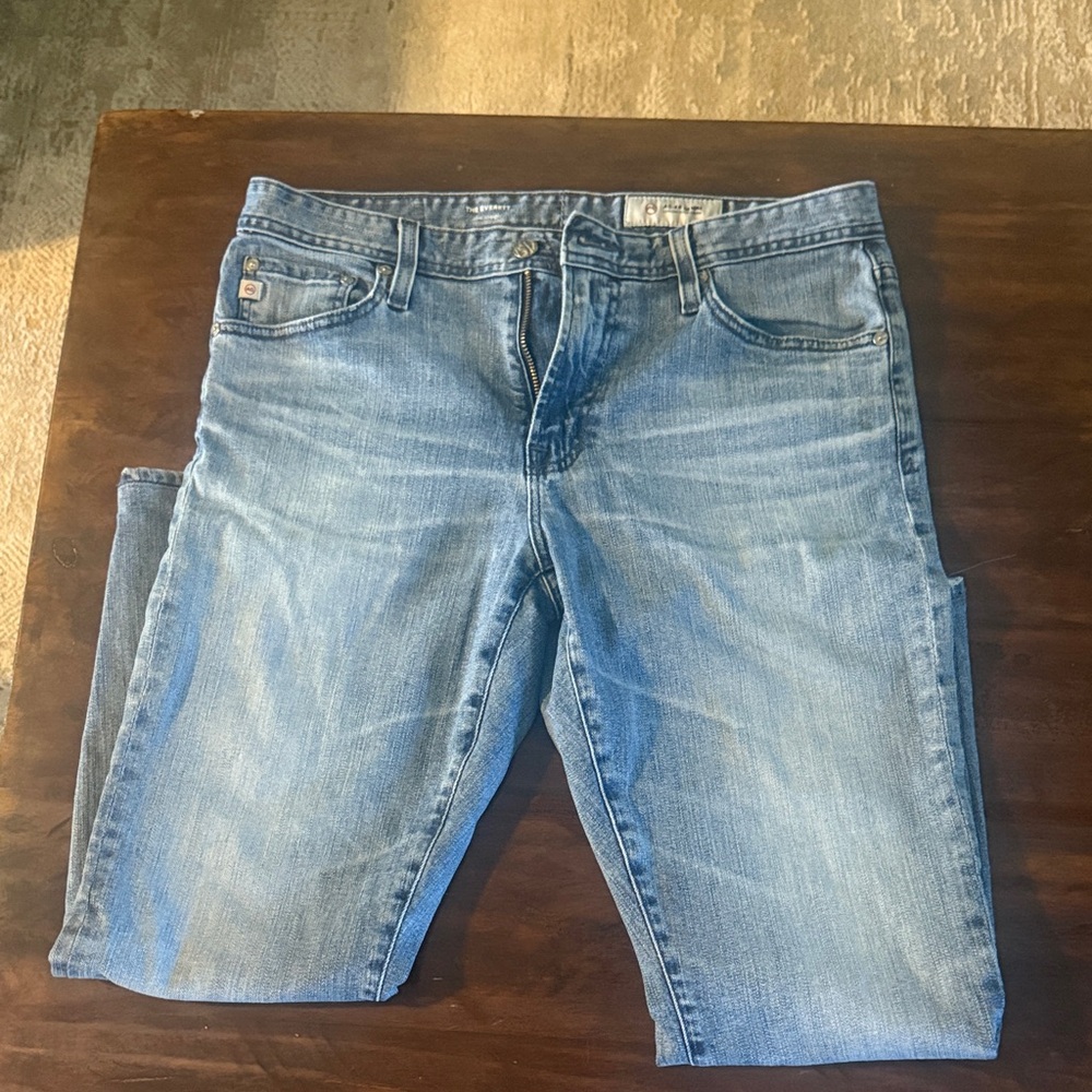AG Adriano Goldschmied Light Blue Straight Jeans The Everette